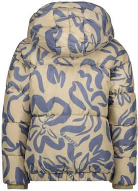 Raizzed gewatteerde winterjas Lima met all over print beige blauw Meisjes Polyester Capuchon 104 - Foto 2