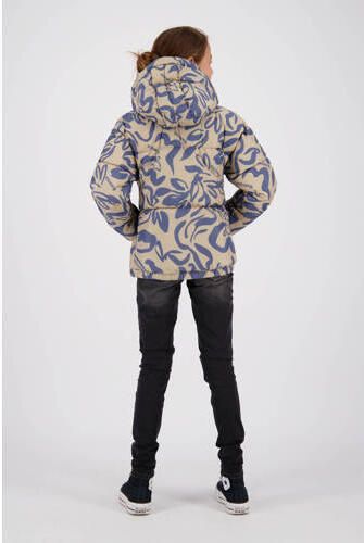 Raizzed gewatteerde winterjas Lima met all over print beige blauw Meisjes Polyester Capuchon 104 - Foto 5