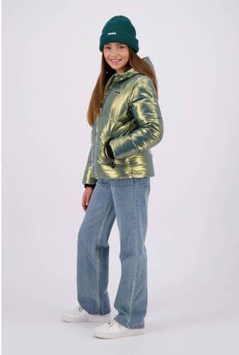 Raizzed gewatteerde winterjas Marly groen metallic Meisjes Polyester Capuchon 128 - Foto 2