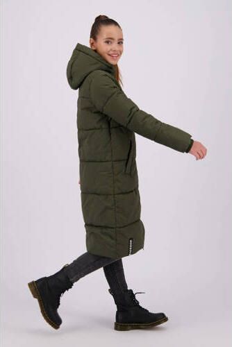 Raizzed gewatteerde winterjas Tina donker armygroen Meisjes Polyester Capuchon 152