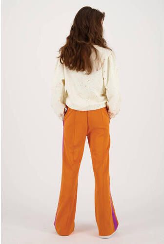Raizzed high waist loose fit broek Sula met zijstreep oranje paars Meisjes Polyester 116 - Foto 2