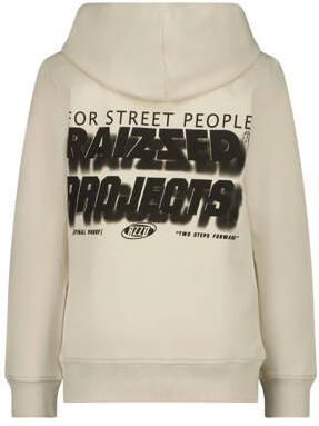 Raizzed hoodie Nezar met backprint greige Sweater Grijs Backprint 152