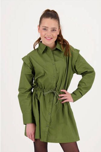 Raizzed jurk Ann groen Meisjes Katoen Klassieke kraag Effen 152 - Foto 3