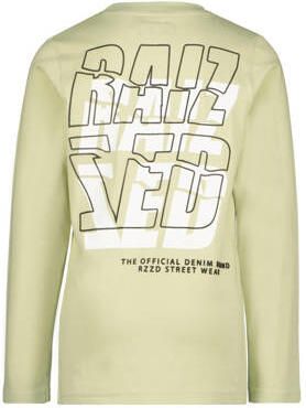 Raizzed longsleeve Cork met backprint zachtgroen Jongens Katoen Ronde hals 116 - Foto 3