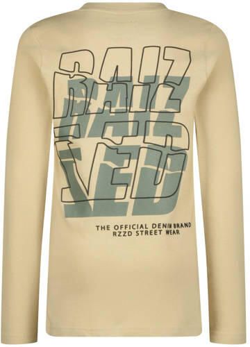 Raizzed longsleeve Cork met backprint zand Beige Jongens Katoen Ronde hals 128