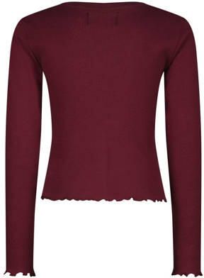 Raizzed longsleeve donkerrood Meisjes Stretchkatoen Ronde hals Effen 104