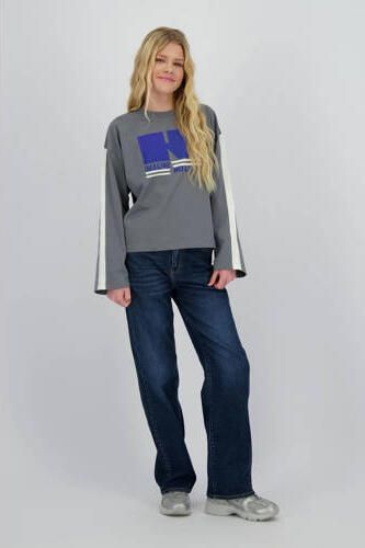 Raizzed longsleeve grijs Meisjes Katoen Ronde hals Printopdruk