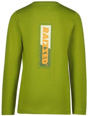 Raizzed longsleeve Jayden met tekst groen Jongens Katoen Ronde hals Tekst 116 - Foto 2