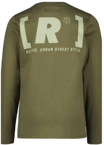Raizzed longsleeve met printopdruk groen Jongens Katoen Ronde hals Printopdruk 116 - Foto 2
