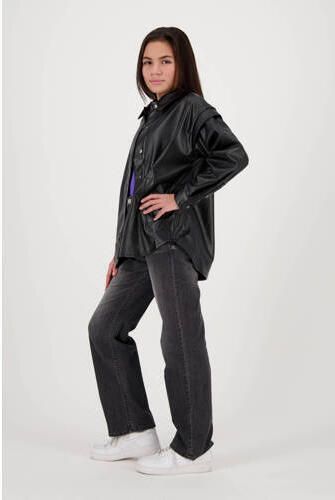 Raizzed longsleeve Veera zwart Meisjes Polyester Klassieke kraag Effen 116 - Foto 3