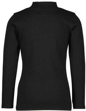 Raizzed longsleeve Vive zwart Meisjes Katoen Opstaande kraag Effen 152