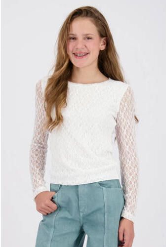Raizzed longsleeve wit Meisjes Polyester Ronde hals Effen - Foto 3