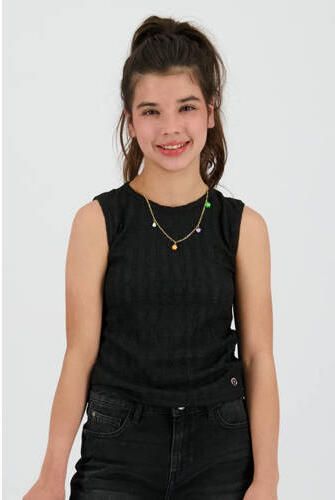 Raizzed mouwloze top zwart Meisjes Polyester Ronde hals Effen - Foto 4