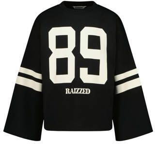 Raizzed rechtvallende longsleeve met print zwart Meisjes Katoen Ronde hals