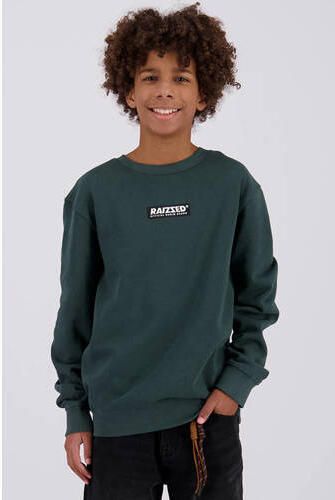 Raizzed rechtvallende sweater met logo donkergroen Jongens Katoen Ronde hals - Foto 3