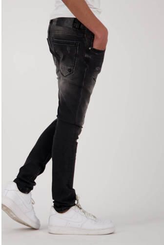 Raizzed skinny jeans Tokyo Crafted met slijtage vintage black Zwart Jongens Stretchdenim 170 - Foto 3