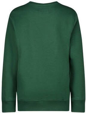 Raizzed sweater Dundee met tekst donkergroen Tekst 128
