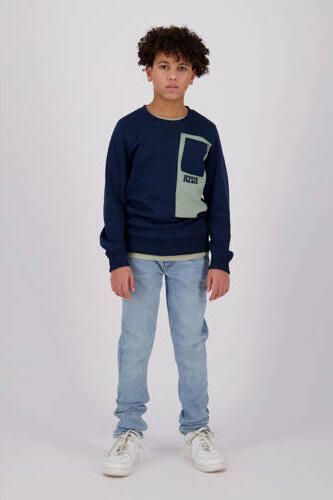 Raizzed sweater Naxos met printopdruk donkerblauw zachtgroen Printopdruk 104 - Foto 5