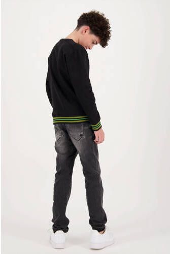 Raizzed sweater Rewin met tekst zwart groen geel Tekst 104 - Foto 4