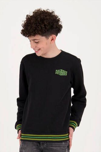 Raizzed sweater Rewin met tekst zwart groen geel Tekst 104 - Foto 3