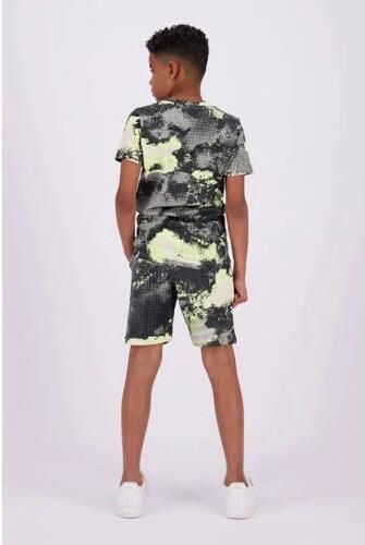 Raizzed sweatshort Waco met all over print geel zand zwart Korte broek 128