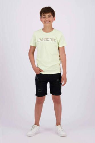 Raizzed T-shirt Augsburg met logo lichtgeel Jongens Katoen Ronde hals Logo 128