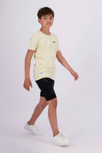 Raizzed T-shirt Beckley met printopdruk beige Jongens Katoen Ronde hals 128