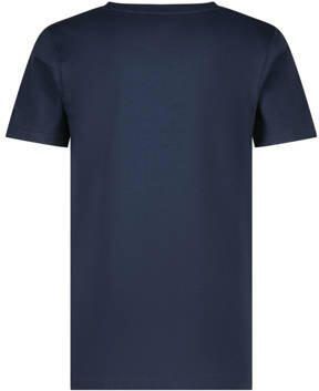 Raizzed T-shirt Helix met logo donkerblauw Jongens Katoen Ronde hals Logo 128
