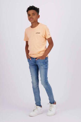 Raizzed T-shirt Helix met printopdruk zachtoranje Jongens Katoen Ronde hals 164
