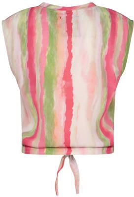 Raizzed T-shirt Helsa roze wit groen Meisjes Viscose Ronde hals Meerkleurig 128