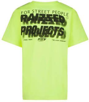 Raizzed T-shirt Hogan met backprint neon geel Jongens Katoen Ronde hals 128