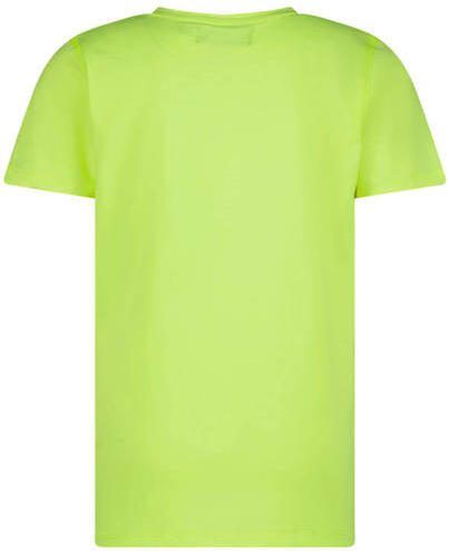Raizzed T-shirt Huck met logo neon geel Jongens Polyester Ronde hals Logo 140