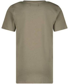 Raizzed T-shirt Huck met logo olijfgroen Jongens Polyester Ronde hals Logo 128