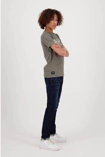 Raizzed T-shirt Iowa met logo armygroen Jongens Katoen Ronde hals Logo 140 - Foto 2