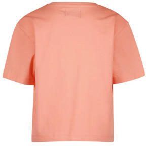 Raizzed T-shirt met tekst zalm Roze Meisjes Katoen Ronde hals Tekst 116 - Foto 2