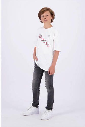 Raizzed T-shirt Stanton met logo wit Jongens Katoen Ronde hals Logo 128 - Foto 3