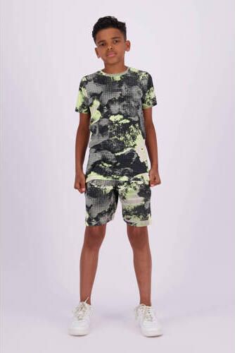 Raizzed T-shirt Zinder met all over print geel zand zwart Jongens Katoen Ronde hals 128 - Foto 3