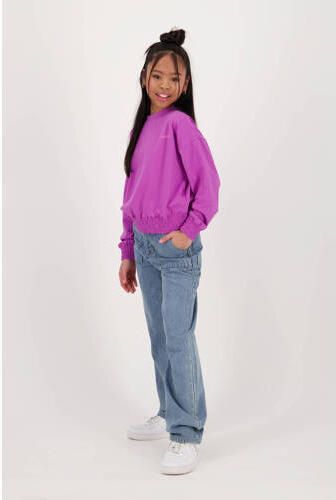 Raizzed top Bodi paars Meisjes Stretchkatoen Ronde hals Effen 128