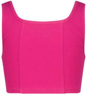 Raizzed top Jula fuchsia Roze Meisjes Stretchkatoen Ronde hals Effen 152