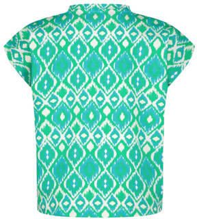 Raizzed top Sofa met all over print fel mintgroen zachtgeel Meisjes Katoen Ronde hals 140