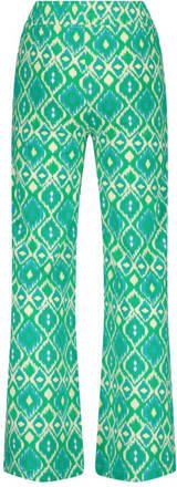 Raizzed wide leg broek Teske met all over print fel mintgroen zachtgeel Meisjes Katoen 128