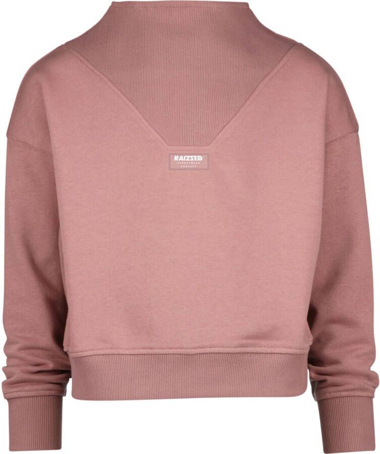 Raizzed sweater roze Meisjes Katoen Opstaande kraag 152