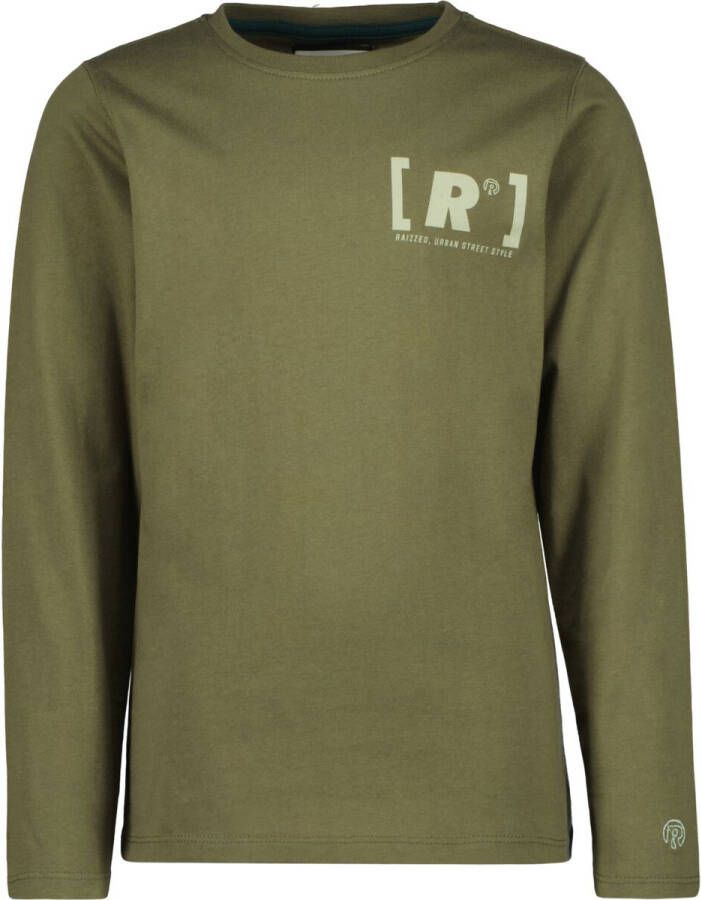 Raizzed longsleeve met printopdruk groen Jongens Katoen Ronde hals Printopdruk 116