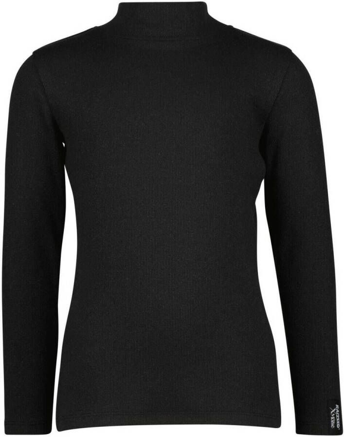 Raizzed longsleeve Vive zwart Meisjes Katoen Opstaande kraag Effen 152 - Foto 2