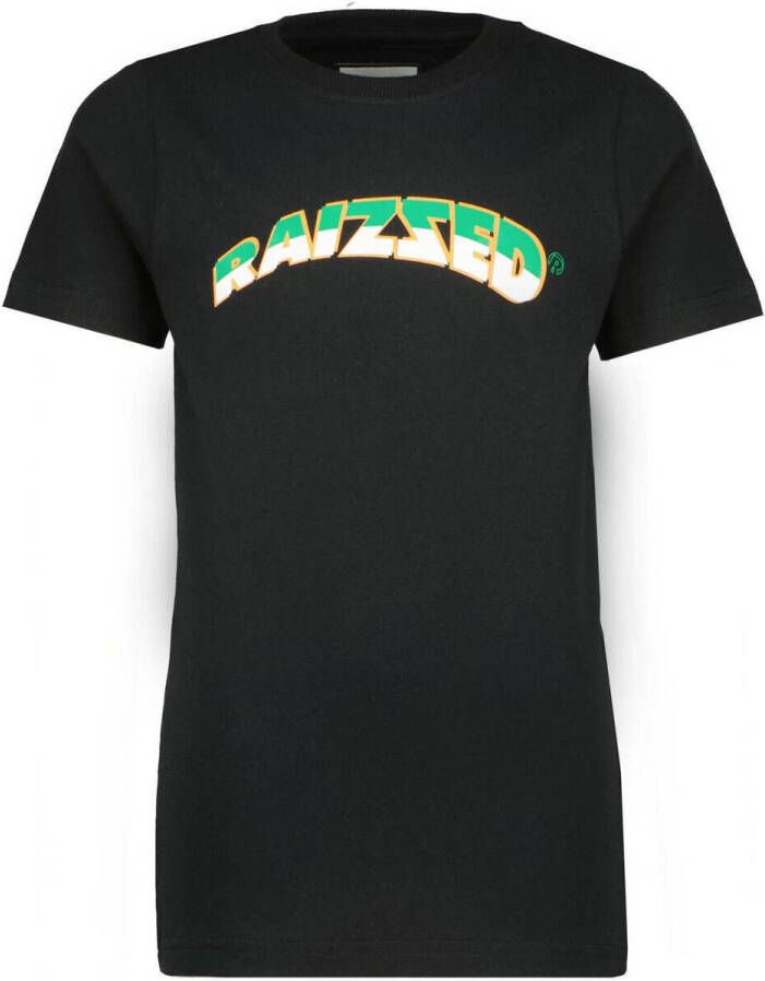 Raizzed T-shirt Djarno met logo zwart Jongens Katoen Ronde hals Logo 104