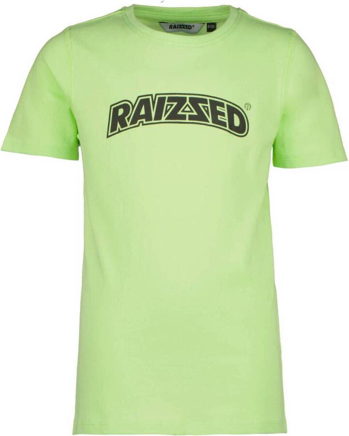 Raizzed T-shirt Maynard met logo groen Jongens Katoen Ronde hals Logo 116