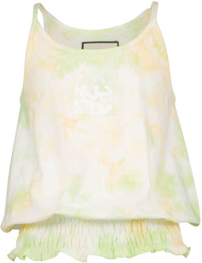 Raizzed tie-dye spaghettitop groen Meisjes Katoen Ronde hals Tie-dye 128 - Foto 2