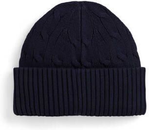 Polo Ralph Lauren gebreide muts donkerblauw Jongens Katoen Logo
