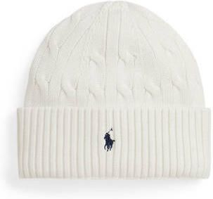 Polo Ralph Lauren gebreide muts wit Jongens Katoen Logo