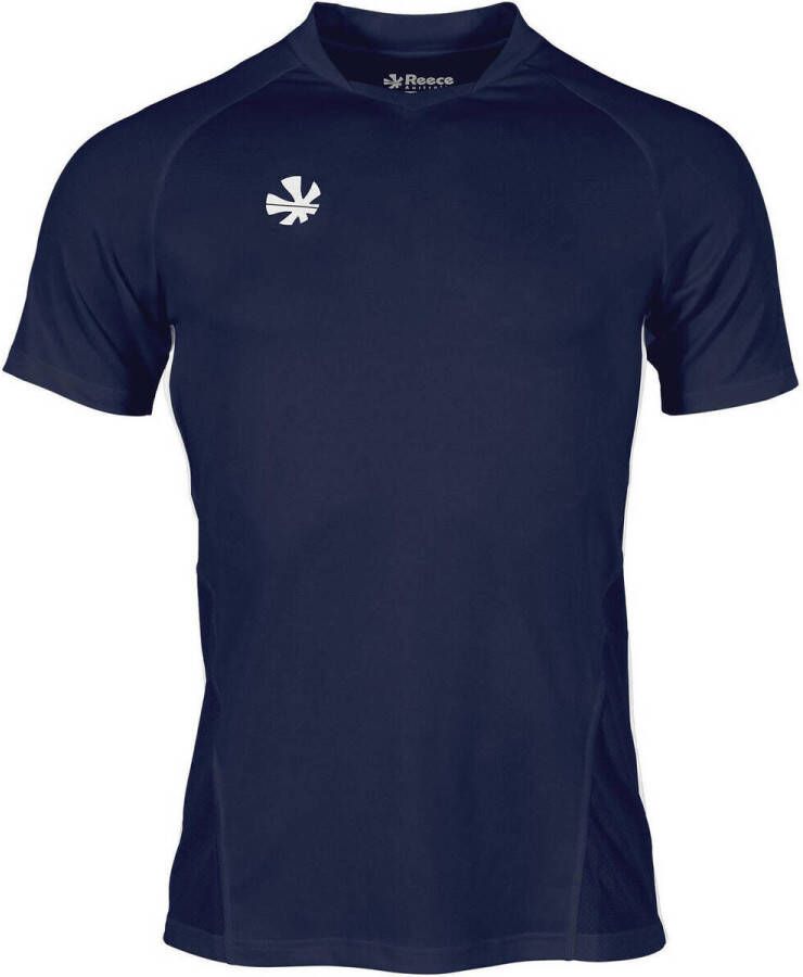 Reece Australia sportshirt Rise donkerblauw wit Sport t-shirt Gerecycled polyester V-hals 128